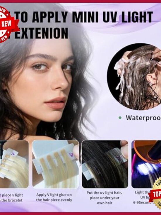 Portable LED Hair Extension Machine Kit with 6 Beads, Travel-Friendly main image 5